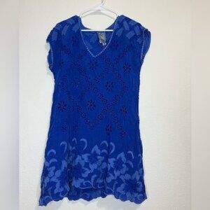 Johnny Was Blue Floral Tunic